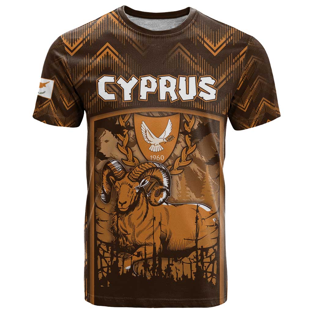 Personalized Cyprus T Shirt The Cypriot Mouflon With Coat Of Arms - Wonder Print Shop