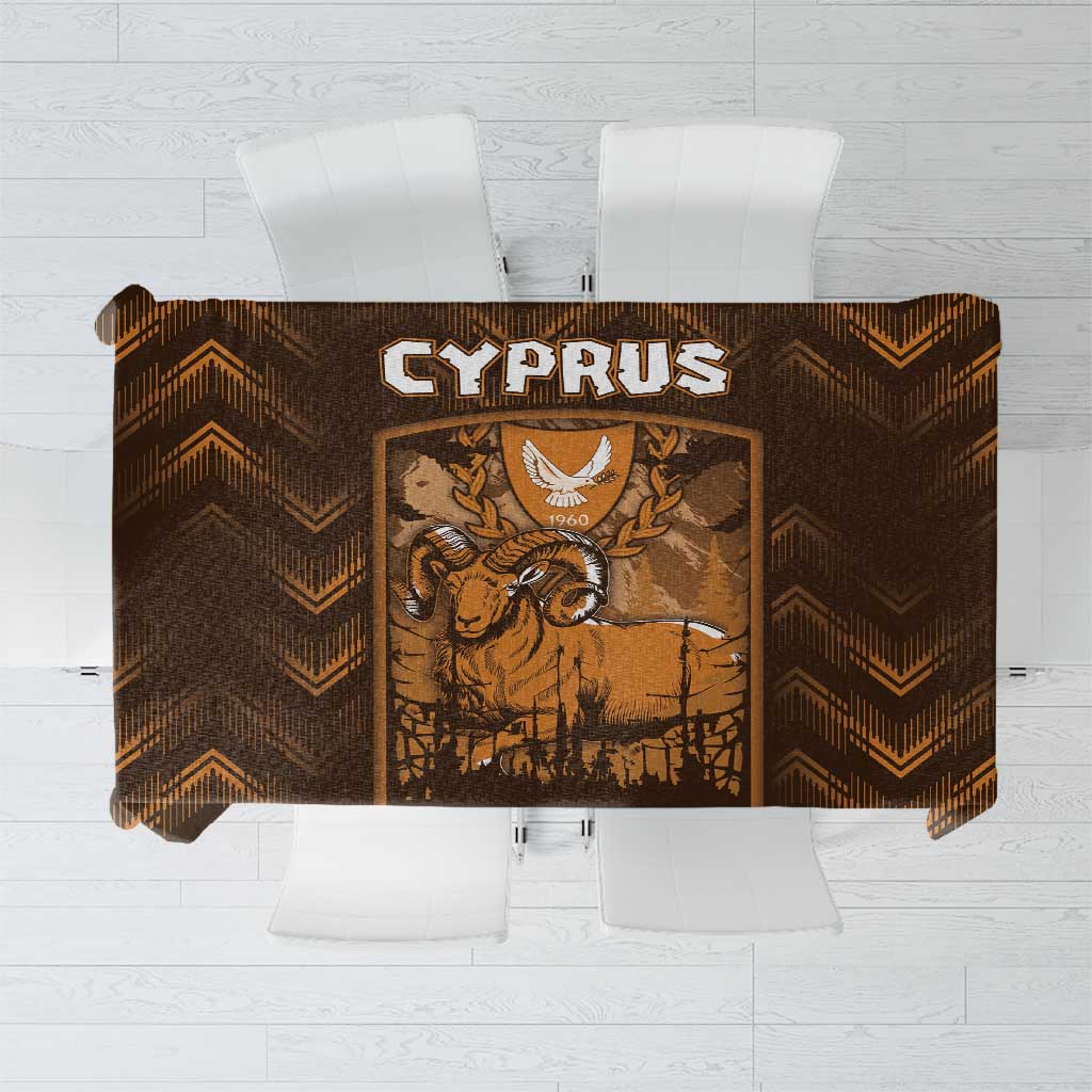 Cyprus Tablecloth The Cypriot Mouflon With Coat Of Arms - Wonder Print Shop