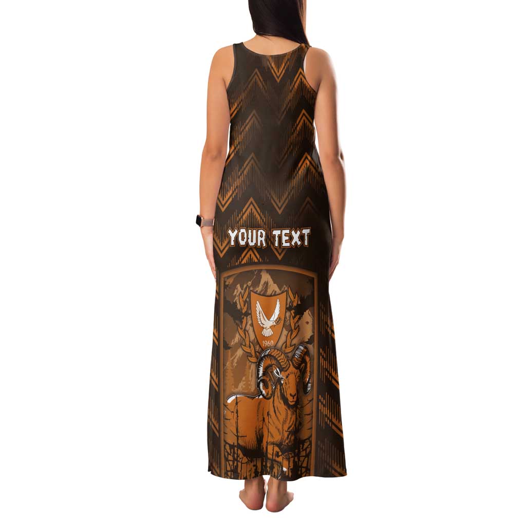 Personalized Cyprus Tank Maxi Dress The Cypriot Mouflon With Coat Of Arms - Wonder Print Shop
