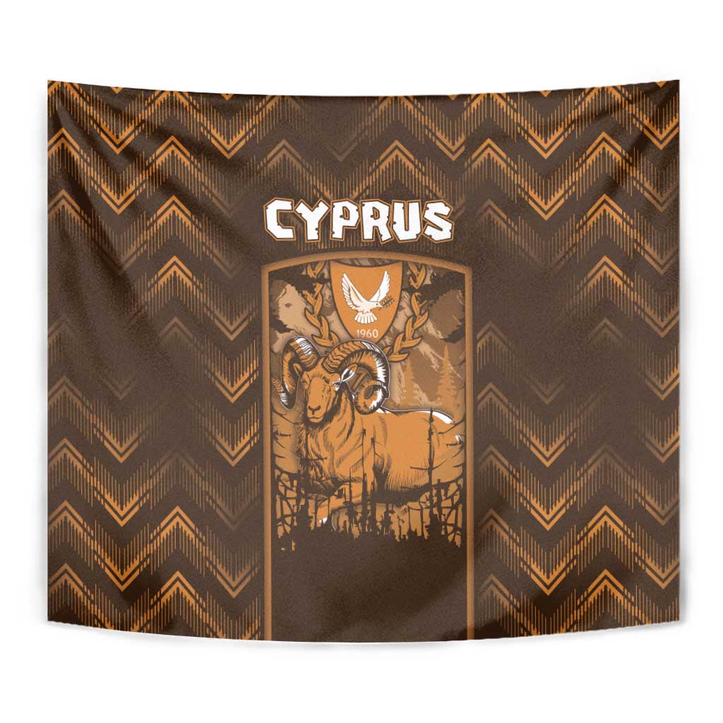 Cyprus Tapestry The Cypriot Mouflon With Coat Of Arms - Wonder Print Shop