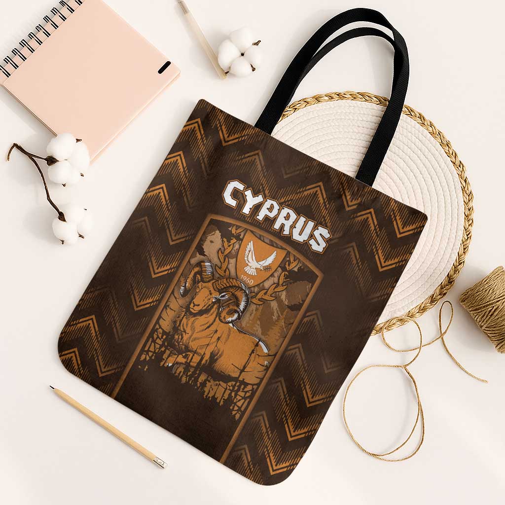 Cyprus Tote Bag The Cypriot Mouflon With Coat Of Arms - Wonder Print Shop