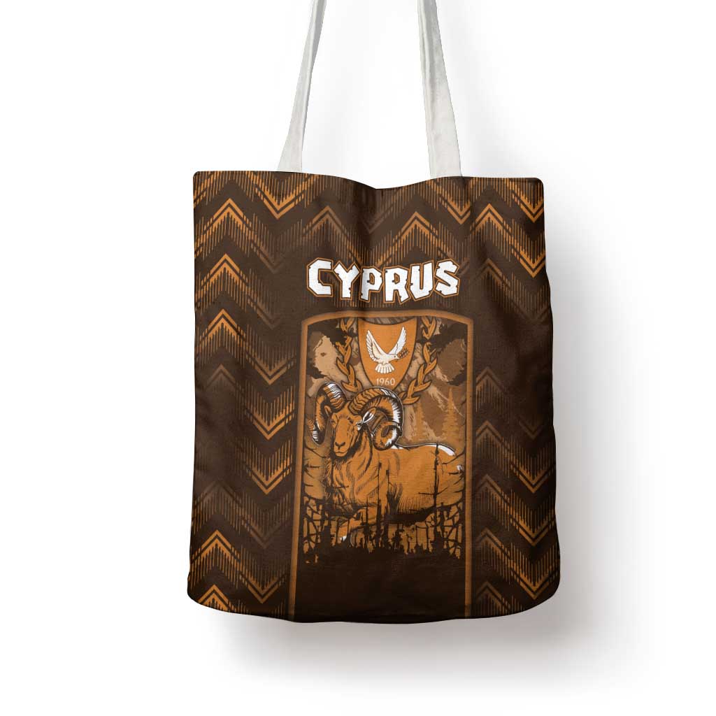 Cyprus Tote Bag The Cypriot Mouflon With Coat Of Arms - Wonder Print Shop