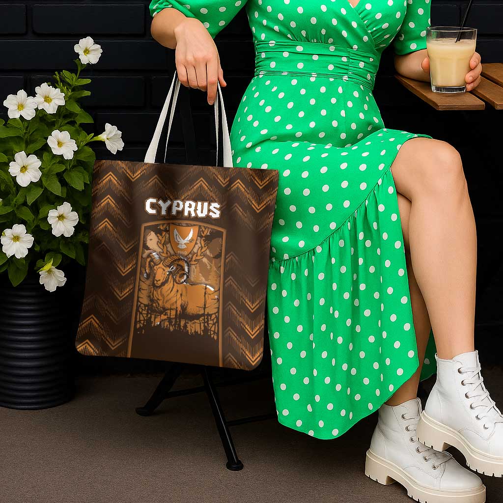 Cyprus Tote Bag The Cypriot Mouflon With Coat Of Arms - Wonder Print Shop