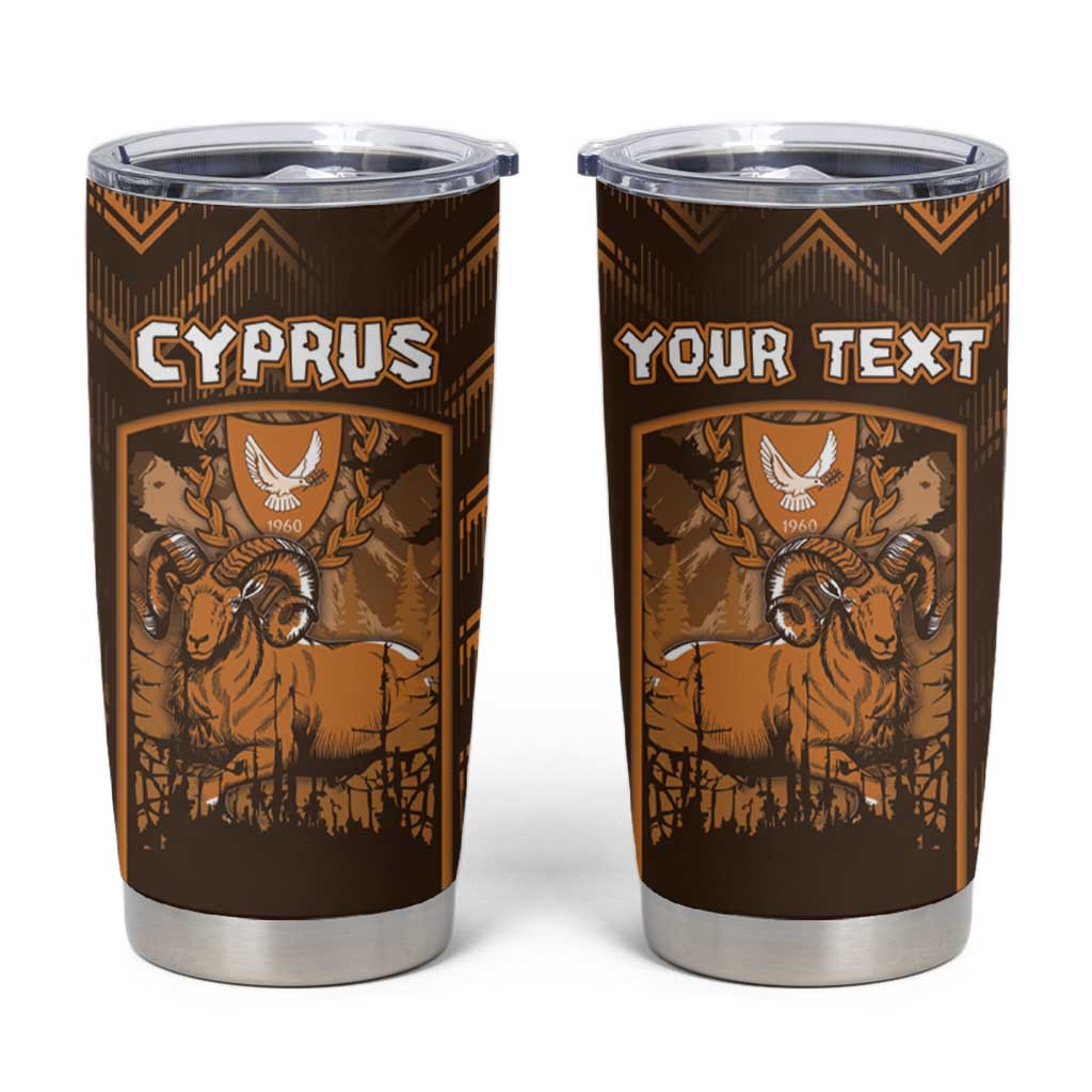 Personalized Cyprus Tumbler Cup The Cypriot Mouflon With Coat Of Arms - Wonder Print Shop
