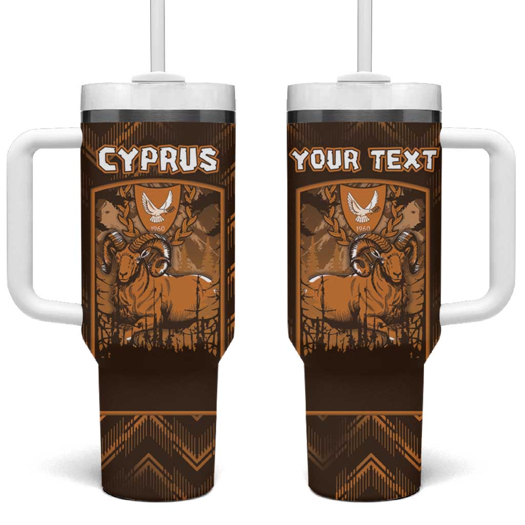 Personalized Cyprus Tumbler With Handle The Cypriot Mouflon With Coat Of Arms - Wonder Print Shop