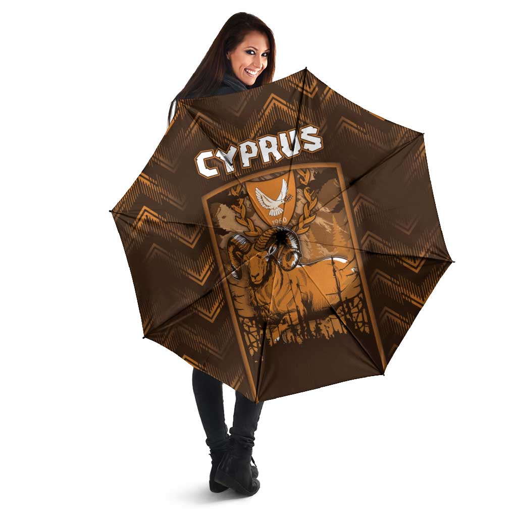 Cyprus Umbrella The Cypriot Mouflon With Coat Of Arms - Wonder Print Shop