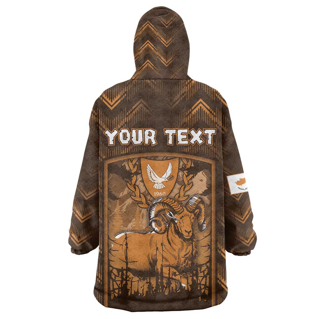Personalized Cyprus Wearable Blanket Hoodie The Cypriot Mouflon With Coat Of Arms - Wonder Print Shop