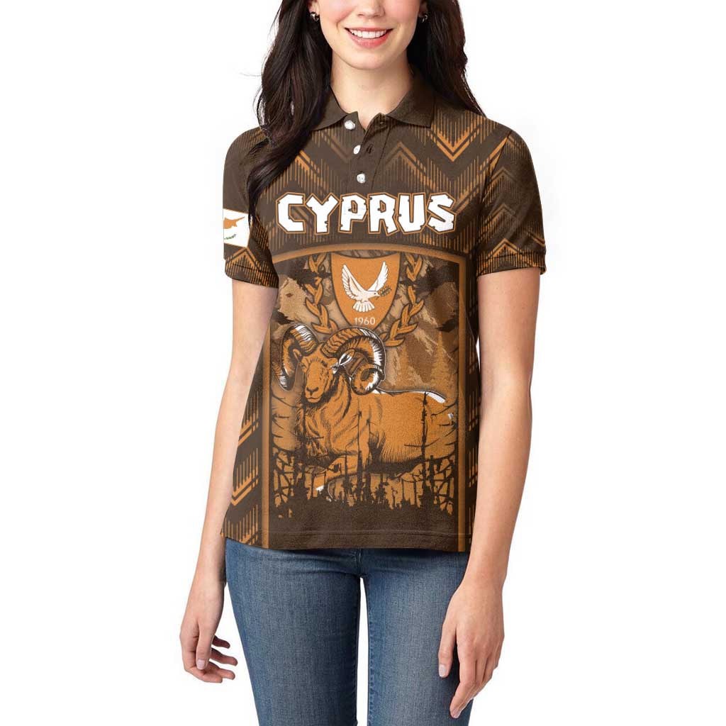Personalized Cyprus Women Polo Shirt The Cypriot Mouflon With Coat Of Arms - Wonder Print Shop