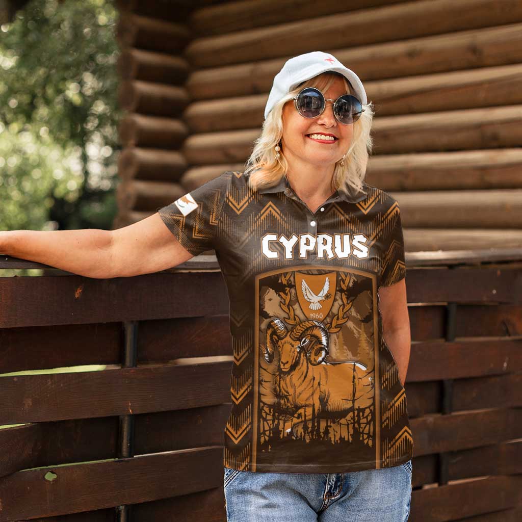 Personalized Cyprus Women Polo Shirt The Cypriot Mouflon With Coat Of Arms - Wonder Print Shop