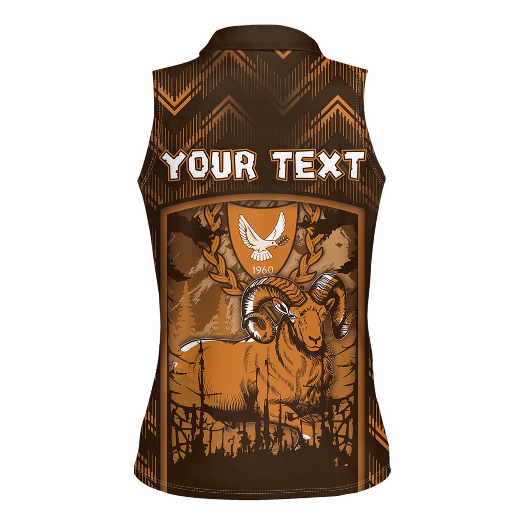 Personalized Cyprus Women Sleeveless Polo Shirt The Cypriot Mouflon With Coat Of Arms - Wonder Print Shop