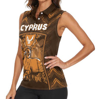 Personalized Cyprus Women Sleeveless Polo Shirt The Cypriot Mouflon With Coat Of Arms - Wonder Print Shop