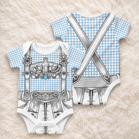 Oktoberfest Lederhosen Costume Baby Onesie Linocut Woodcut White Style