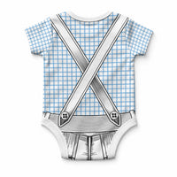 Oktoberfest Lederhosen Costume Baby Onesie Linocut Woodcut White Style