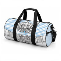 Oktoberfest Lederhosen Costume Duffle Bag Linocut Woodcut White Style