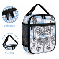 Oktoberfest Lederhosen Costume Lunch Bag Linocut Woodcut White Style