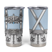 Oktoberfest Lederhosen Costume Tumbler Cup Linocut Woodcut White Style