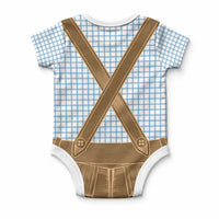 Oktoberfest Lederhosen Costume Baby Onesie Linocut Woodcut Brown Style
