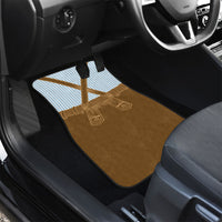 Oktoberfest Lederhosen Costume Car Mats Linocut Woodcut Brown Style