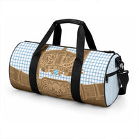 Oktoberfest Lederhosen Costume Duffle Bag Linocut Woodcut Brown Style