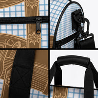 Oktoberfest Lederhosen Costume Duffle Bag Linocut Woodcut Brown Style