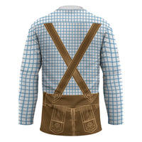 Oktoberfest Lederhosen Costume Hockey Jersey Linocut Woodcut Brown Style