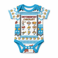Oktoberfest Checklist Baby Onesie Pixel Beer Pretzel Sausage Bavarian Pattern