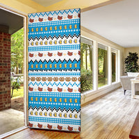 Oktoberfest Checklist Door Cover Pixel Beer Pretzel Sausage Bavarian Pattern