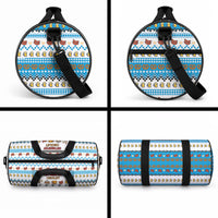 Oktoberfest Checklist Duffle Bag Pixel Beer Pretzel Sausage Bavarian Pattern