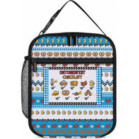 Oktoberfest Checklist Lunch Bag Pixel Beer Pretzel Sausage Bavarian Pattern