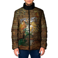 Oktoberfest Wolpertinger Padded Jacket Prost Beer Horned Rabbit Pretzel Barrel