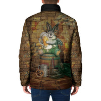 Oktoberfest Wolpertinger Padded Jacket Prost Beer Horned Rabbit Pretzel Barrel