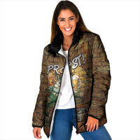 Oktoberfest Wolpertinger Padded Jacket Prost Beer Horned Rabbit Pretzel Barrel