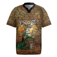 Oktoberfest Wolpertinger Rugby Jersey Prost Beer Horned Rabbit Pretzel Barrel