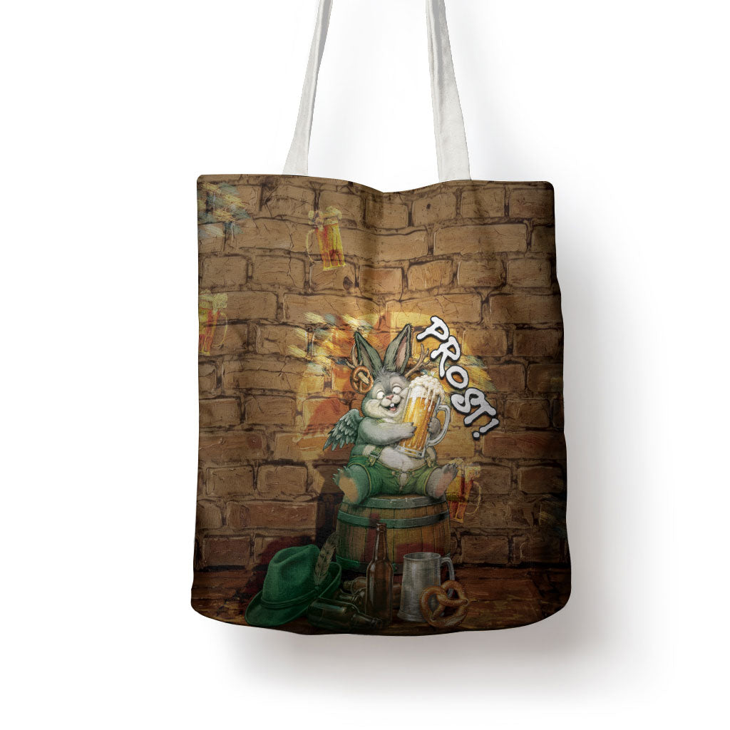 Oktoberfest Wolpertinger Tote Bag Prost Beer Horned Rabbit Pretzel Barrel