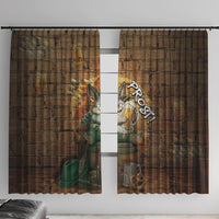 Oktoberfest Wolpertinger Window Curtain Prost Beer Horned Rabbit Pretzel Barrel