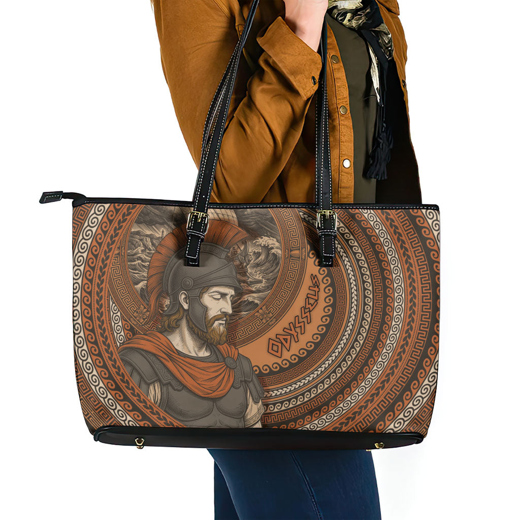 Ancient Greek Mythology Leather Tote Bag Odysseus King Of Ithaca
