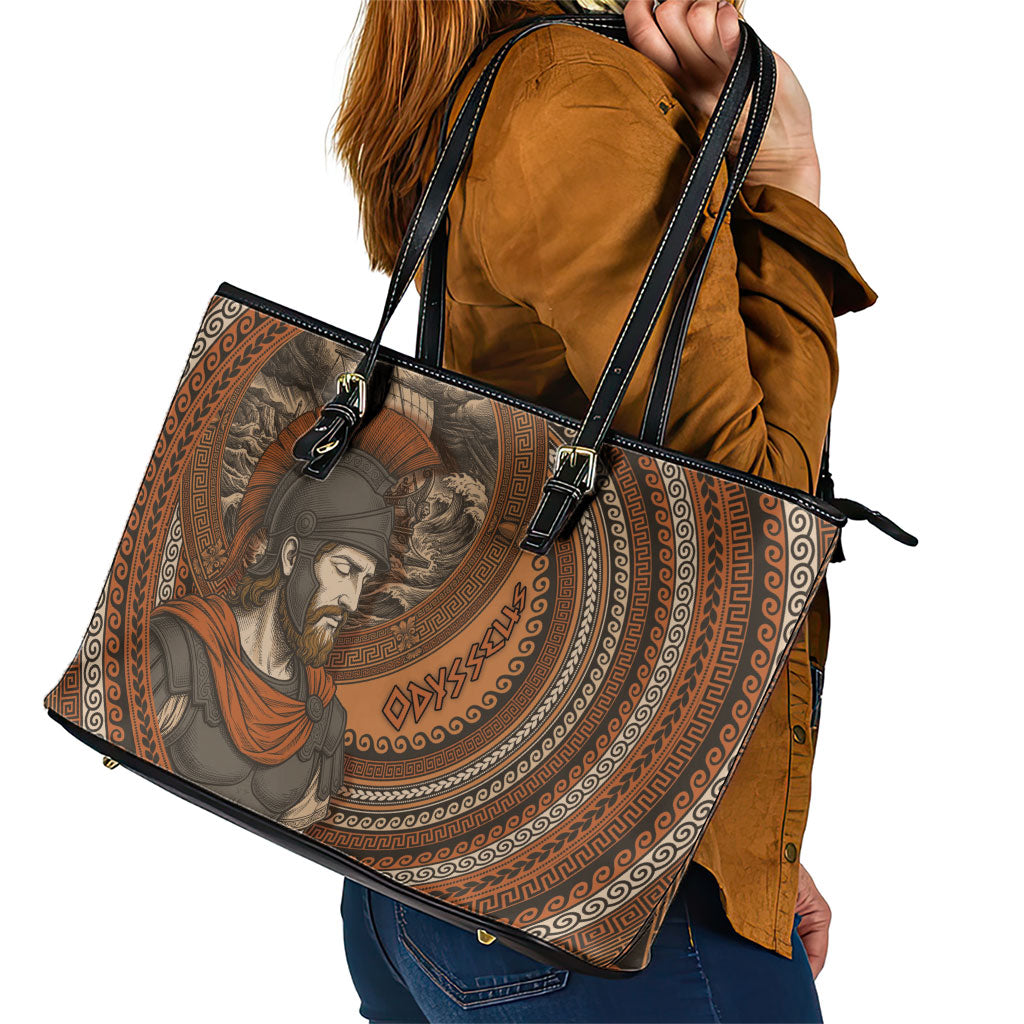 Ancient Greek Mythology Leather Tote Bag Odysseus King Of Ithaca