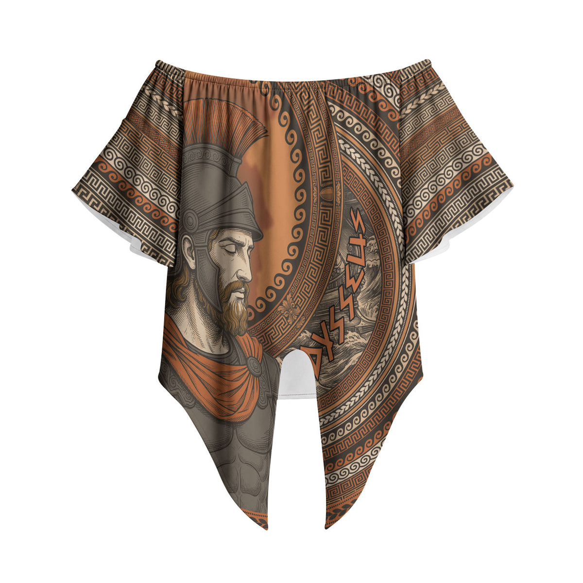 Ancient Greek Mythology Off Shoulder Wrap Waist Top Odysseus King Of Ithaca