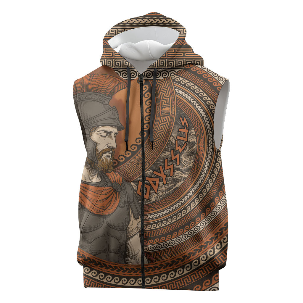Ancient Greek Mythology Sleeveless Zip Hoodie Odysseus King Of Ithaca