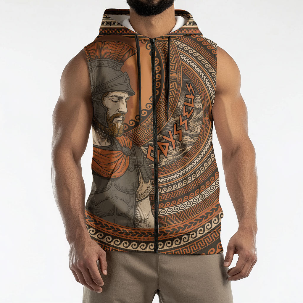 Ancient Greek Mythology Sleeveless Zip Hoodie Odysseus King Of Ithaca