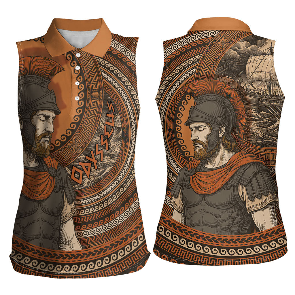 Ancient Greek Mythology Women Sleeveless Polo Shirt Odysseus King Of Ithaca