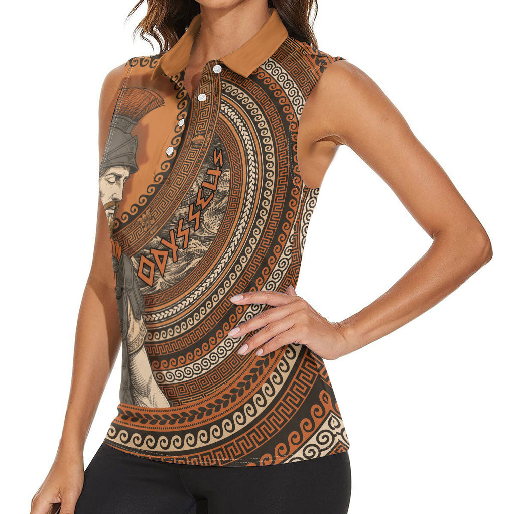 Ancient Greek Mythology Women Sleeveless Polo Shirt Odysseus King Of Ithaca