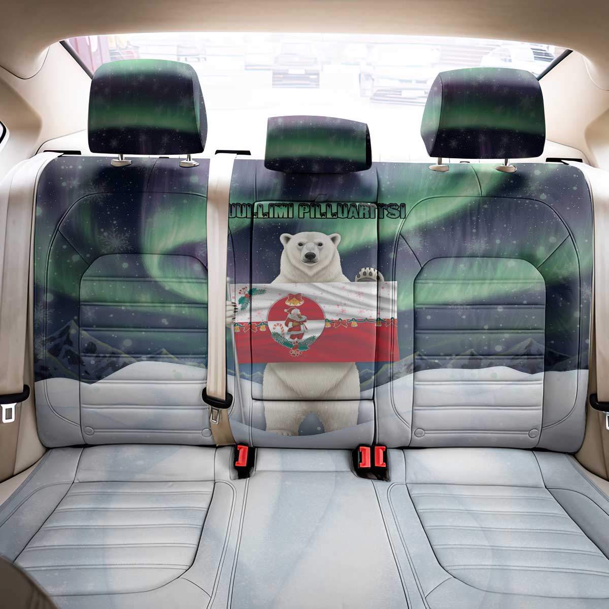 Greenland Christmas Back Car Seat Cover Juullimi Pilluaritsi - Wonder Print Shop