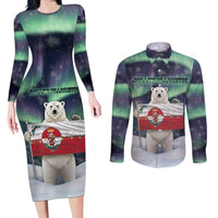 Greenland Christmas Couples Matching Long Sleeve Bodycon Dress and Long Sleeve Button Shirt Juullimi Pilluaritsi - Wonder Print Shop