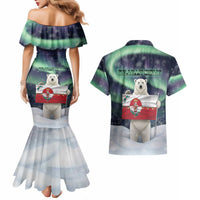 Greenland Christmas Couples Matching Mermaid Dress and Hawaiian Shirt Juullimi Pilluaritsi - Wonder Print Shop