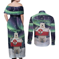 Greenland Christmas Couples Matching Off Shoulder Maxi Dress and Long Sleeve Button Shirt Juullimi Pilluaritsi - Wonder Print Shop
