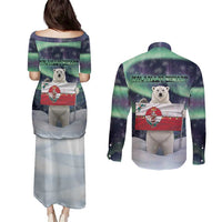 Greenland Christmas Couples Matching Puletasi and Long Sleeve Button Shirt Juullimi Pilluaritsi - Wonder Print Shop