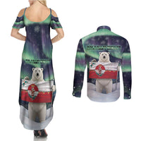 Greenland Christmas Couples Matching Summer Maxi Dress and Long Sleeve Button Shirt Juullimi Pilluaritsi - Wonder Print Shop