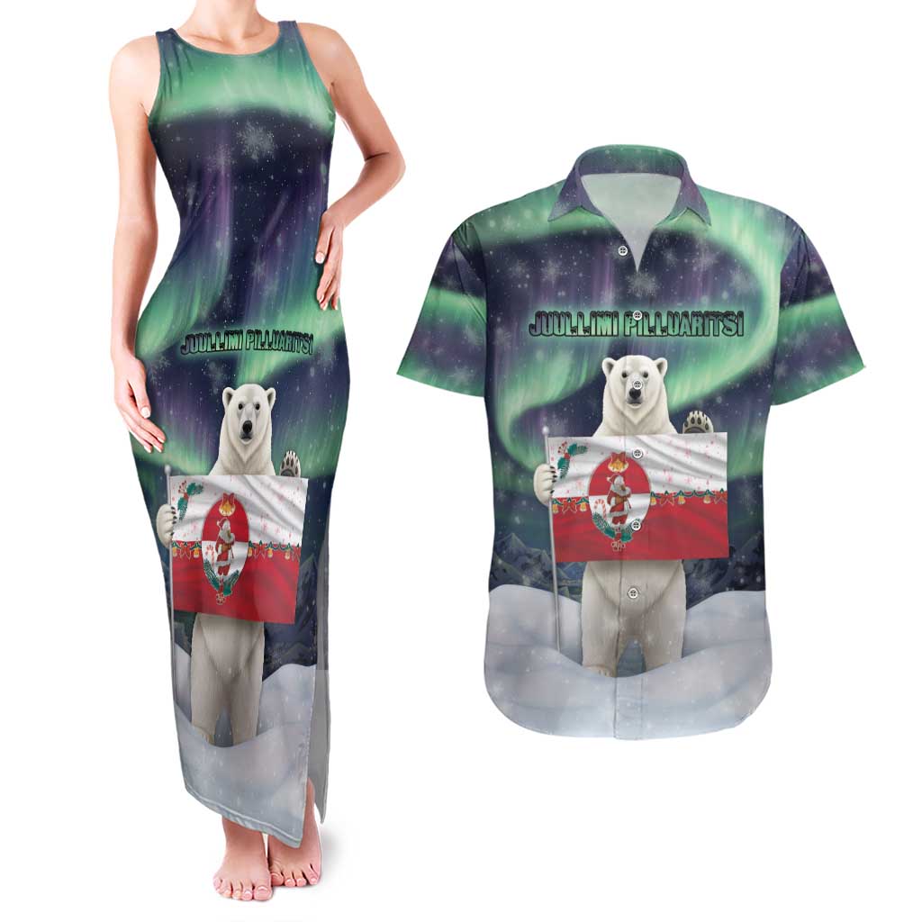 Greenland Christmas Couples Matching Tank Maxi Dress and Hawaiian Shirt Juullimi Pilluaritsi - Wonder Print Shop