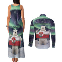 Greenland Christmas Couples Matching Tank Maxi Dress and Long Sleeve Button Shirt Juullimi Pilluaritsi - Wonder Print Shop